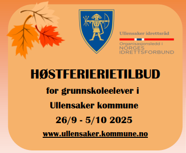 Høstferietilbud for barn og ungdom i Ullensaker