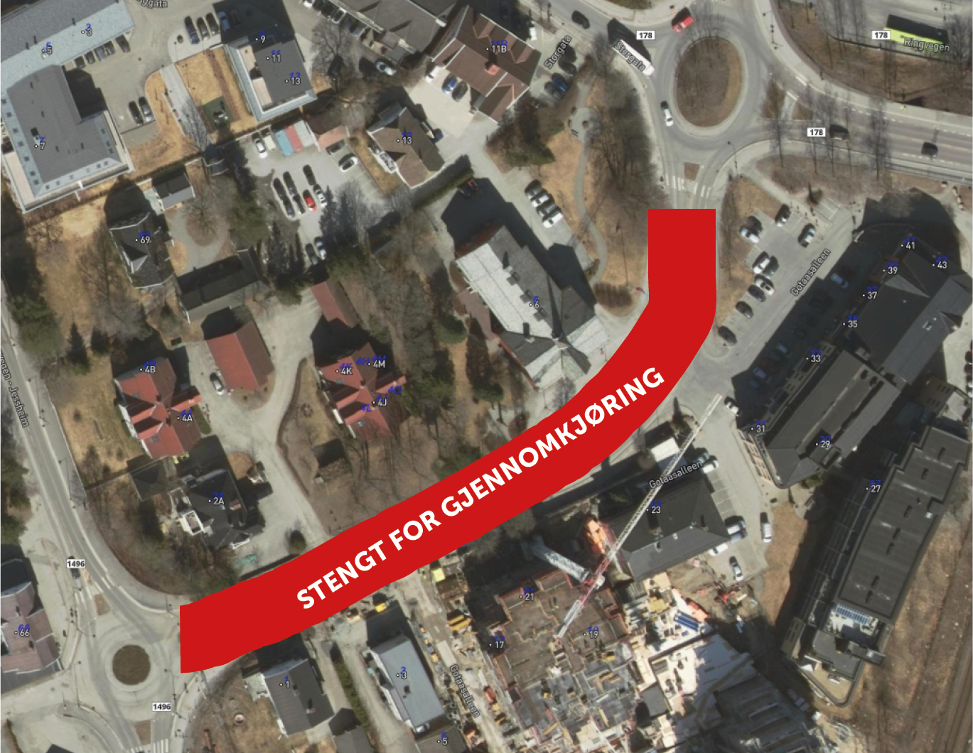 Gotaasallèen stenges 22. mai