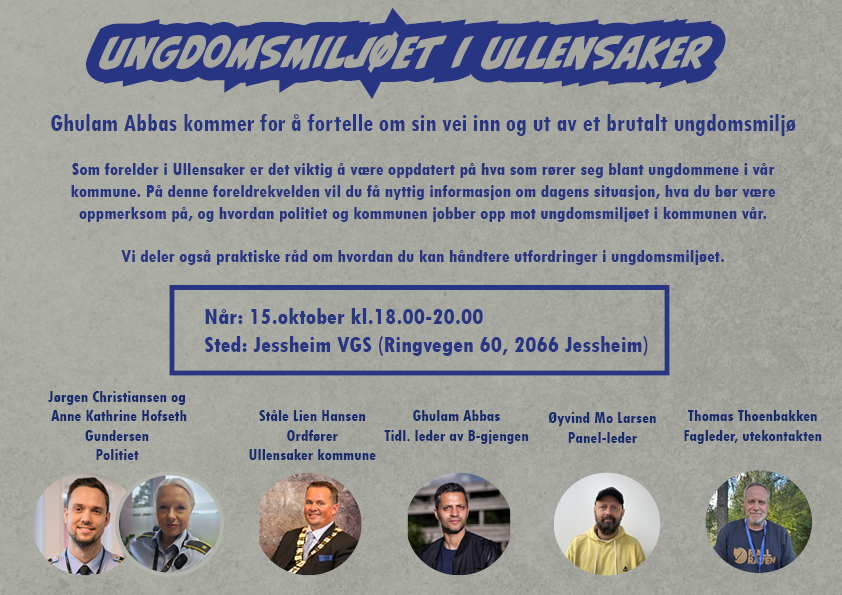 Foreldrekveld om ungdomsmiljøet i Ullensaker