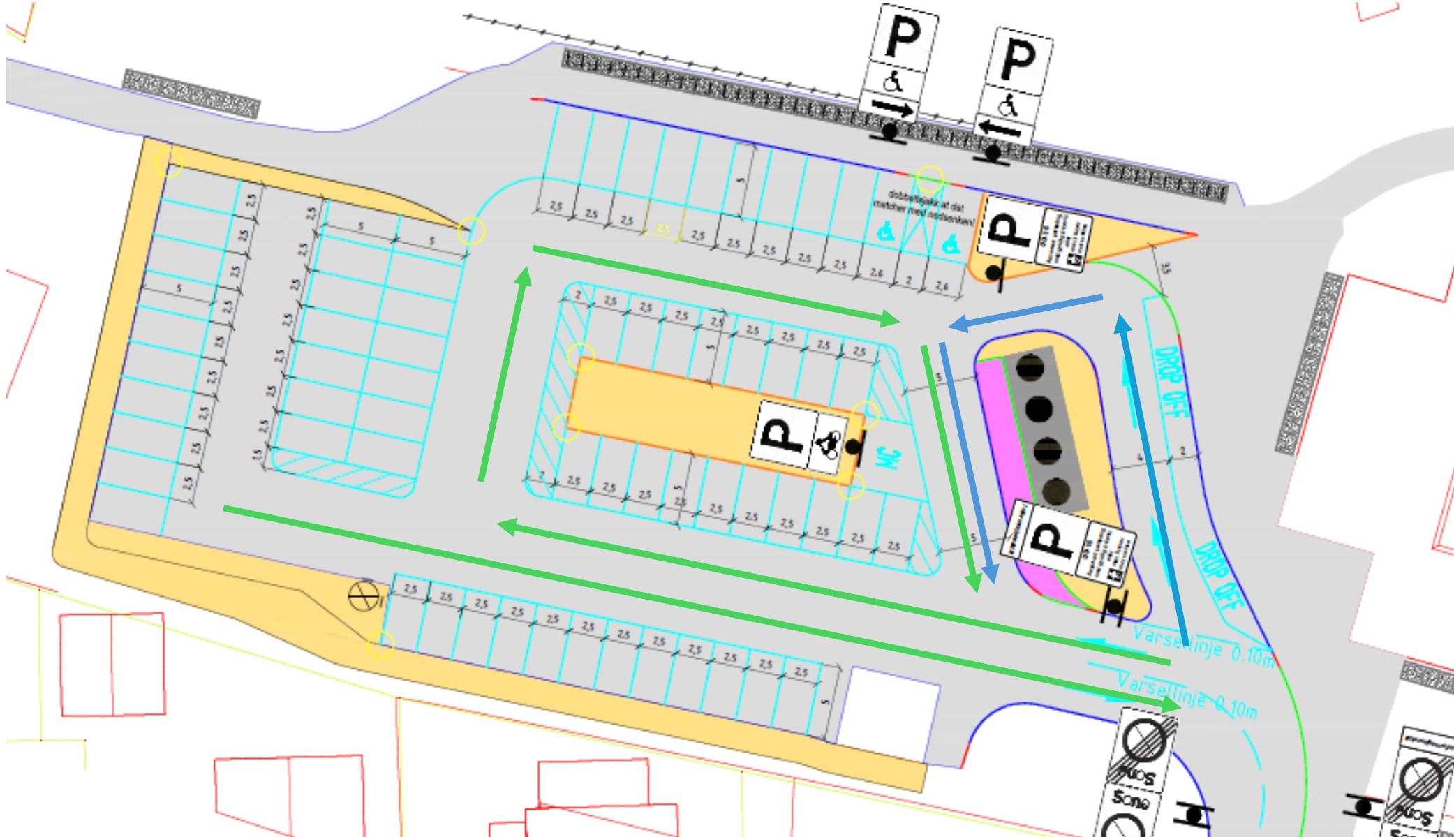 Ny parkeringsplass og nytt kjøremønster ved Døli skole