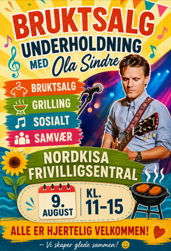 Bruktsalg & underholdning på Nordkisa frivilligsentral
