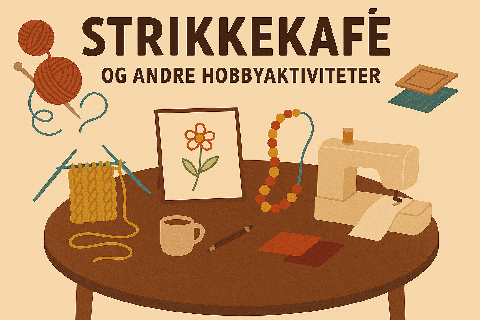 Strikkekafé og annen hobby på Kløfta