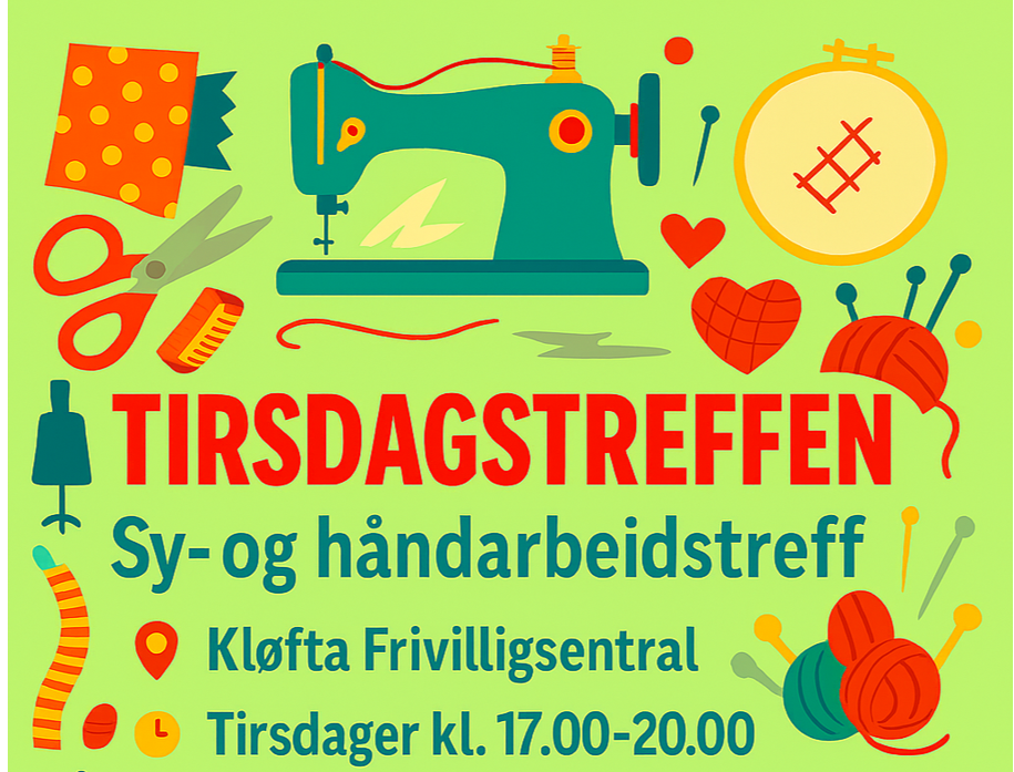 Sy- og håndarbeidstreff på Kløfta frivilligsentral
