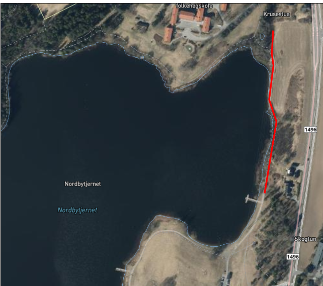 Sti langs Nordbytjernet stengt